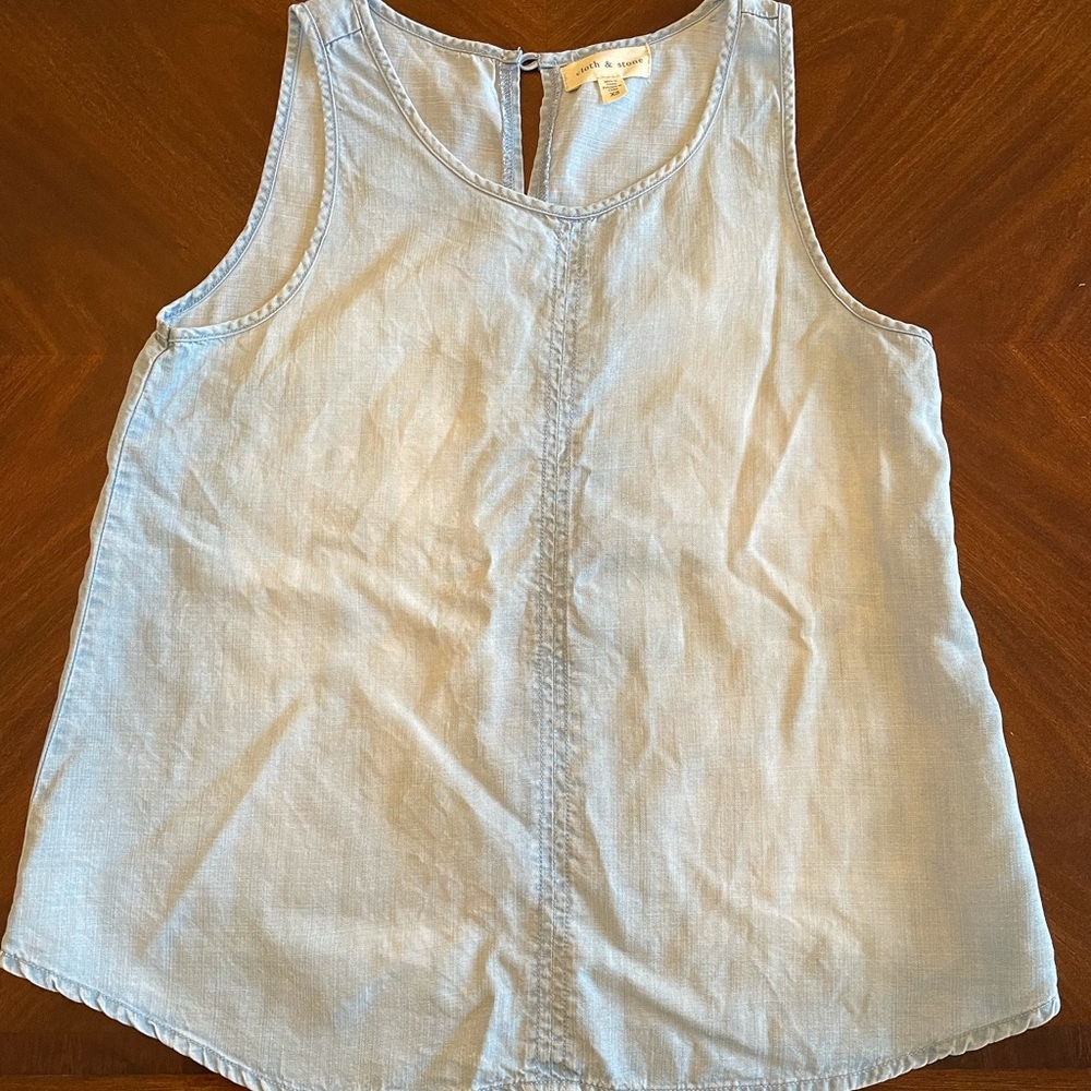Anthropology Cloth and Stone Blue faded Sleeveless top XS